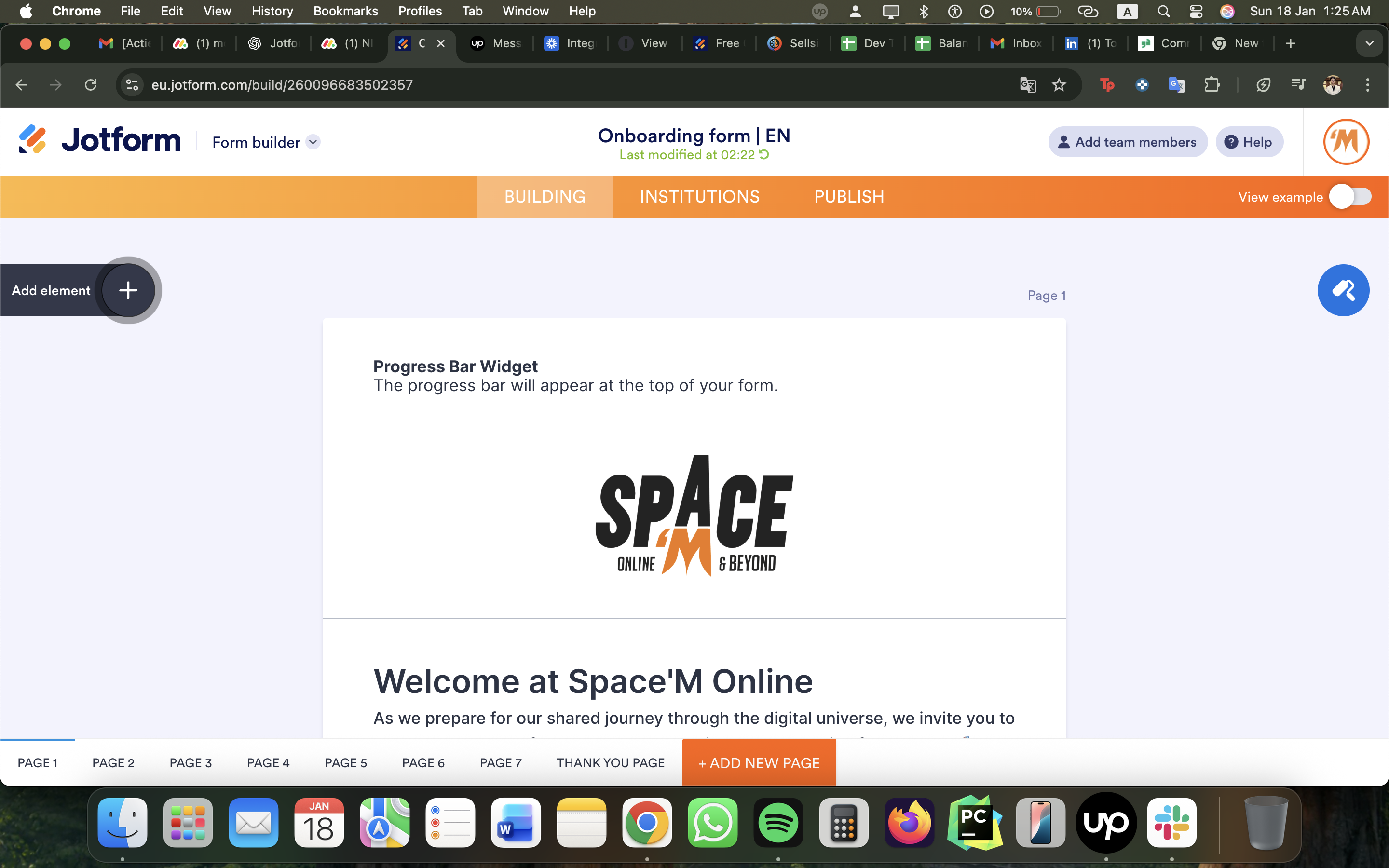 Space'M Online — Multi-Page Jotform Onboarding System