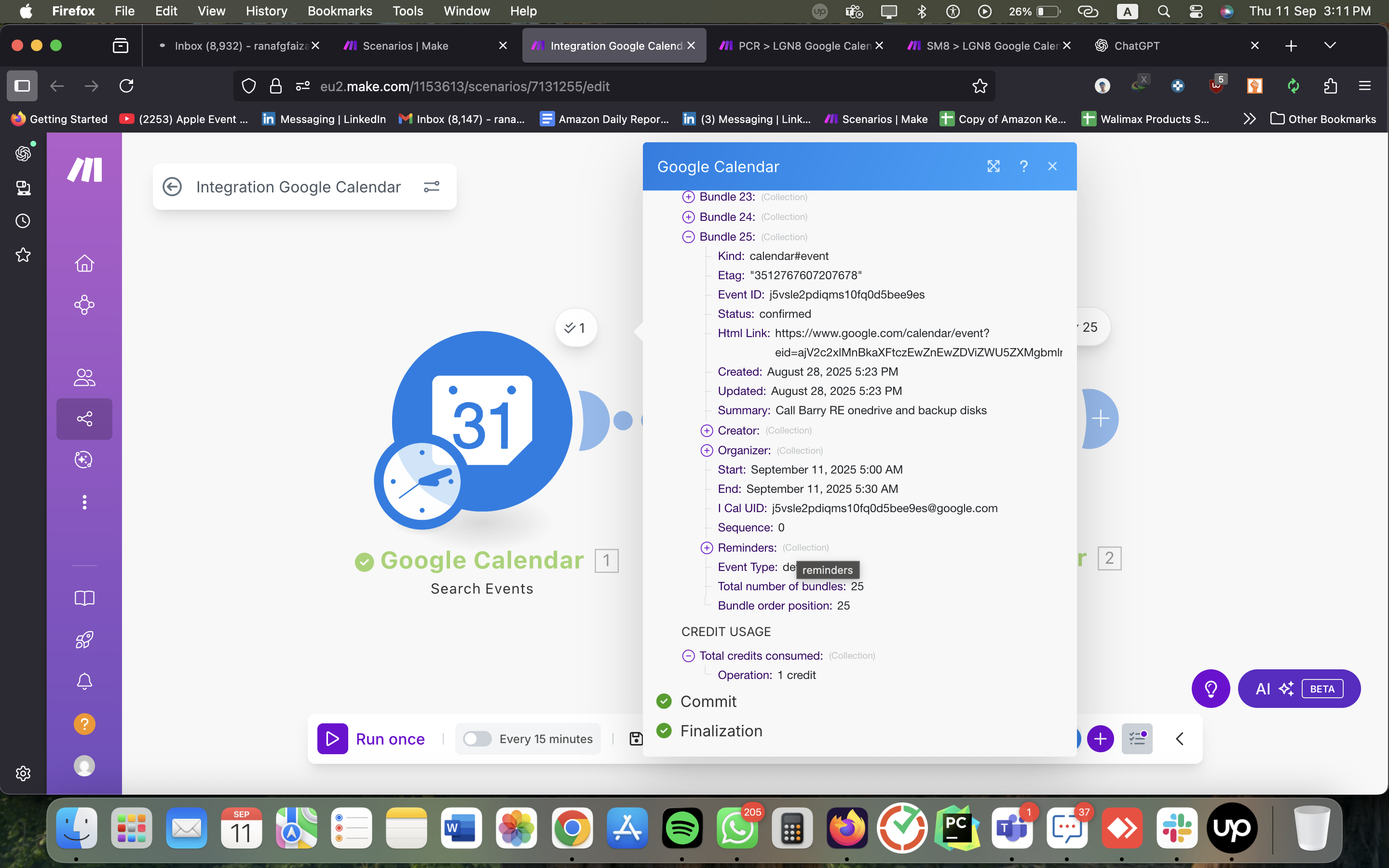 Google Calendar Appointment Checker — Make.com