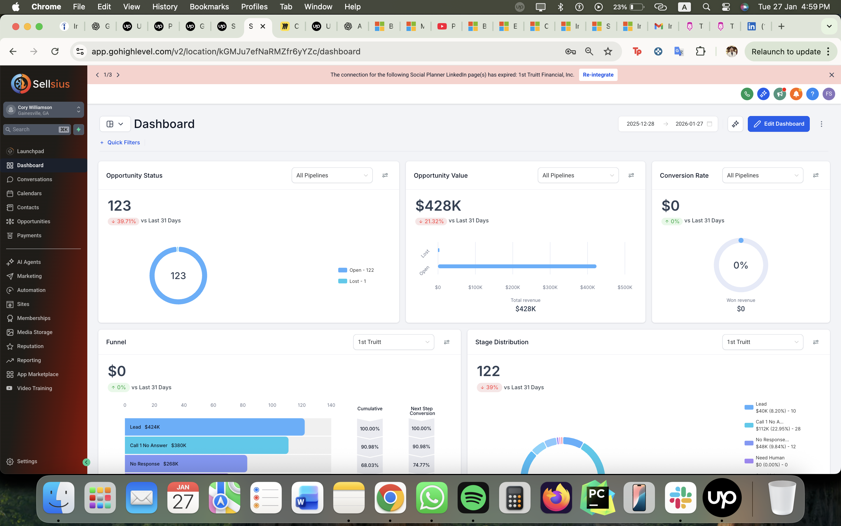 CRM & Opportunity Dashboard — Airtable + GoHighLevel
